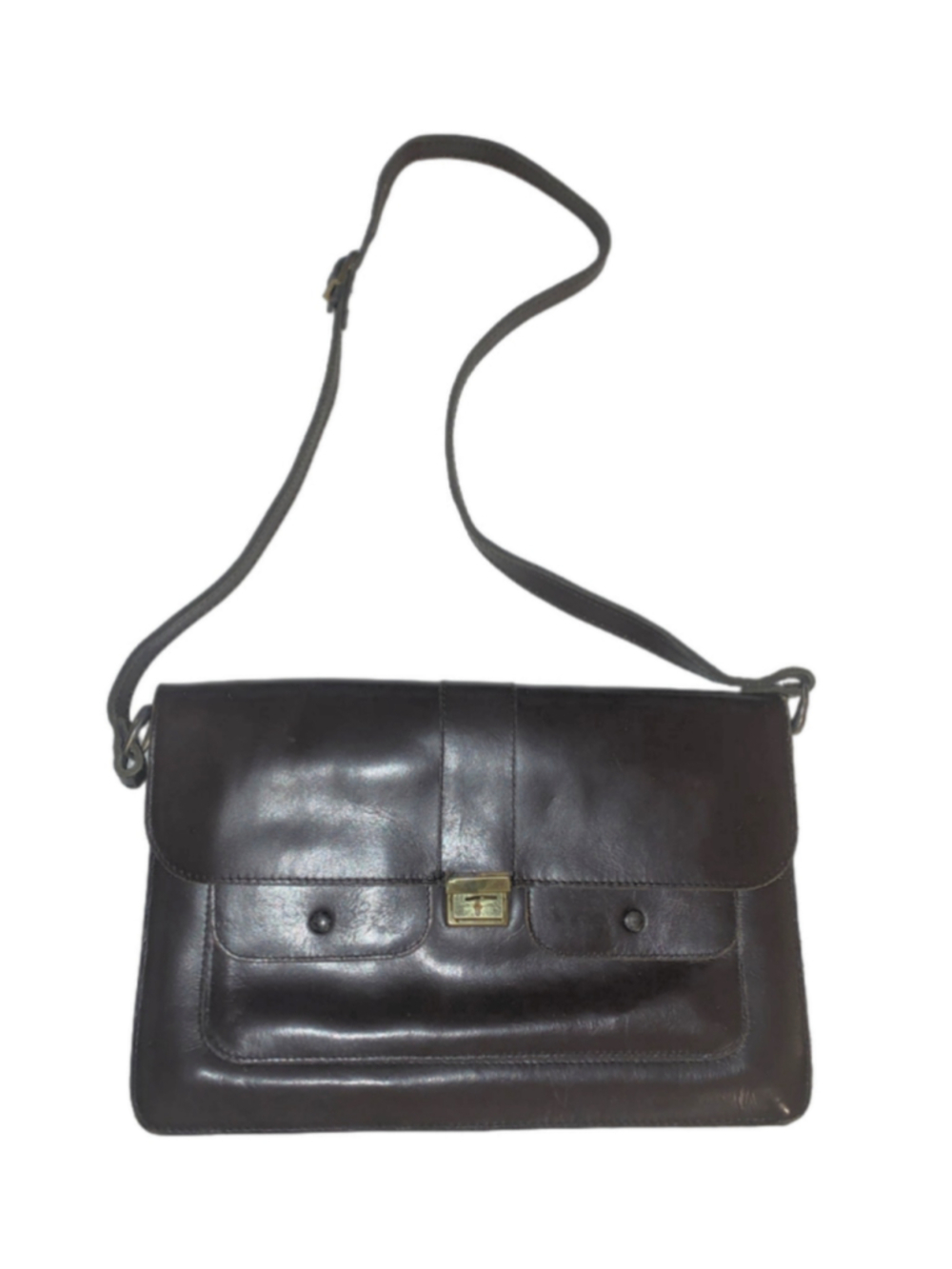 Women's Unbranded Brown Leather Crossbody Bag, One Size